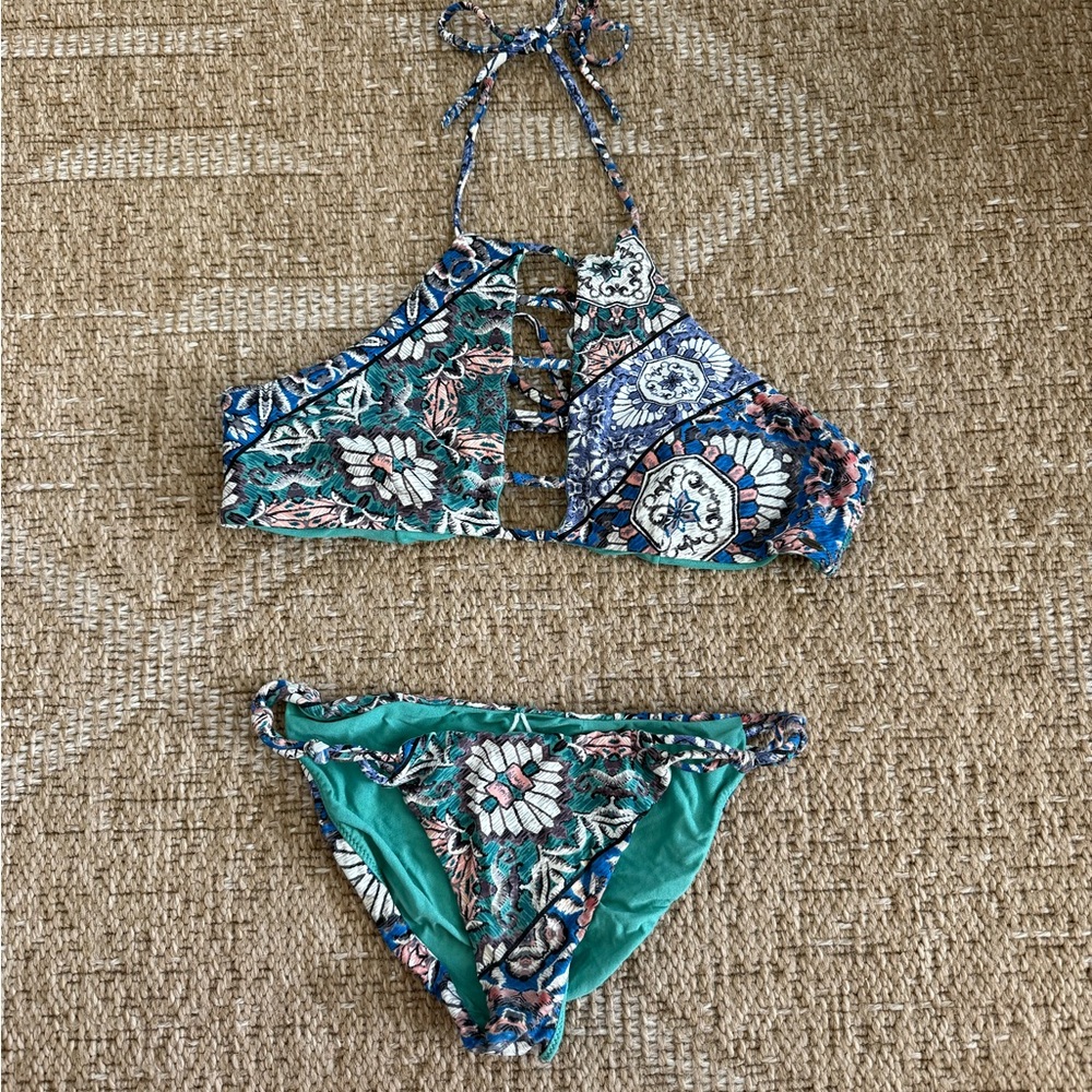 Floral Halter Bikini Set